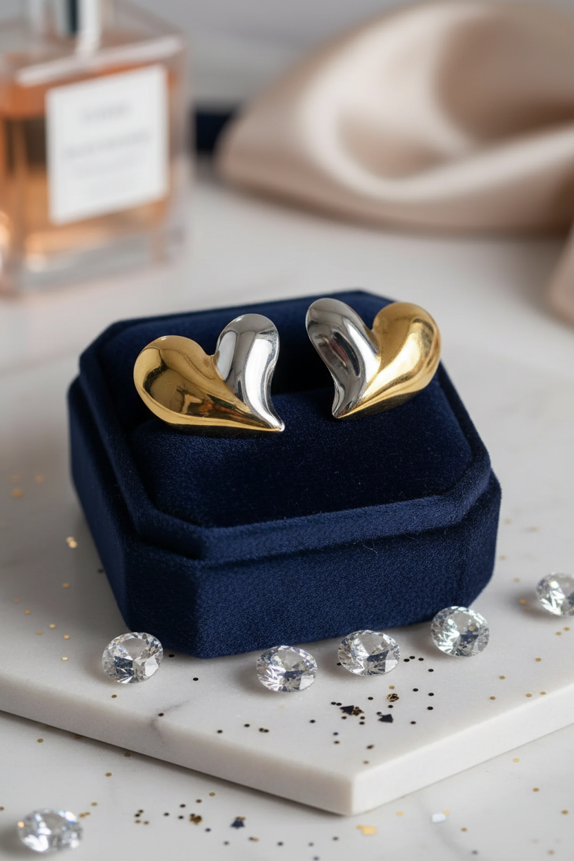 Oorbellen Your Style 'Hearts Silver & Gold'