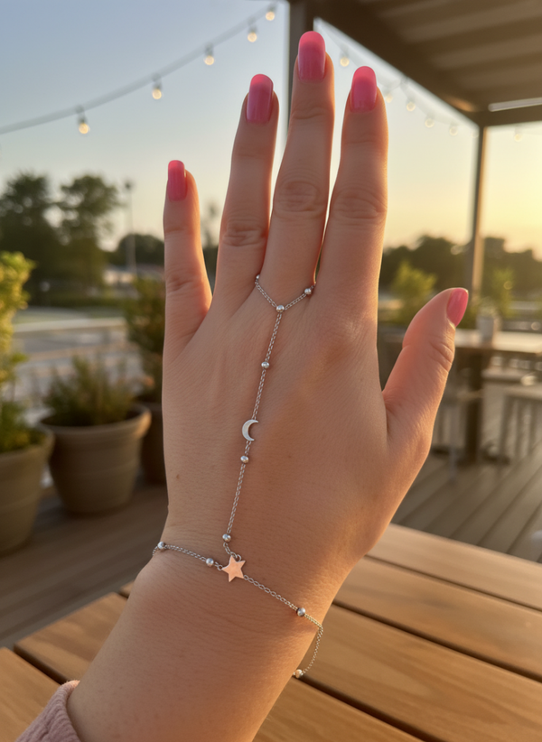 Handketting zilverkleur ‘Karin’