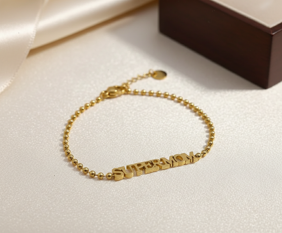 Armband stainless steel 'Supermom'