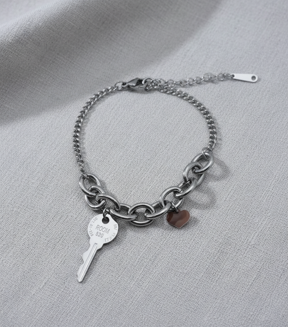 Armband stainless steel zilverkleur 'Nisha'