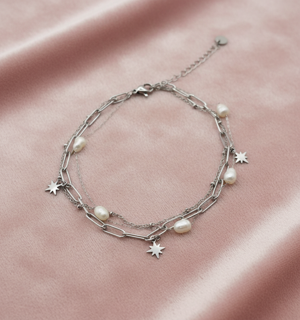 Enkelbandje zilverkleur  'Abby'