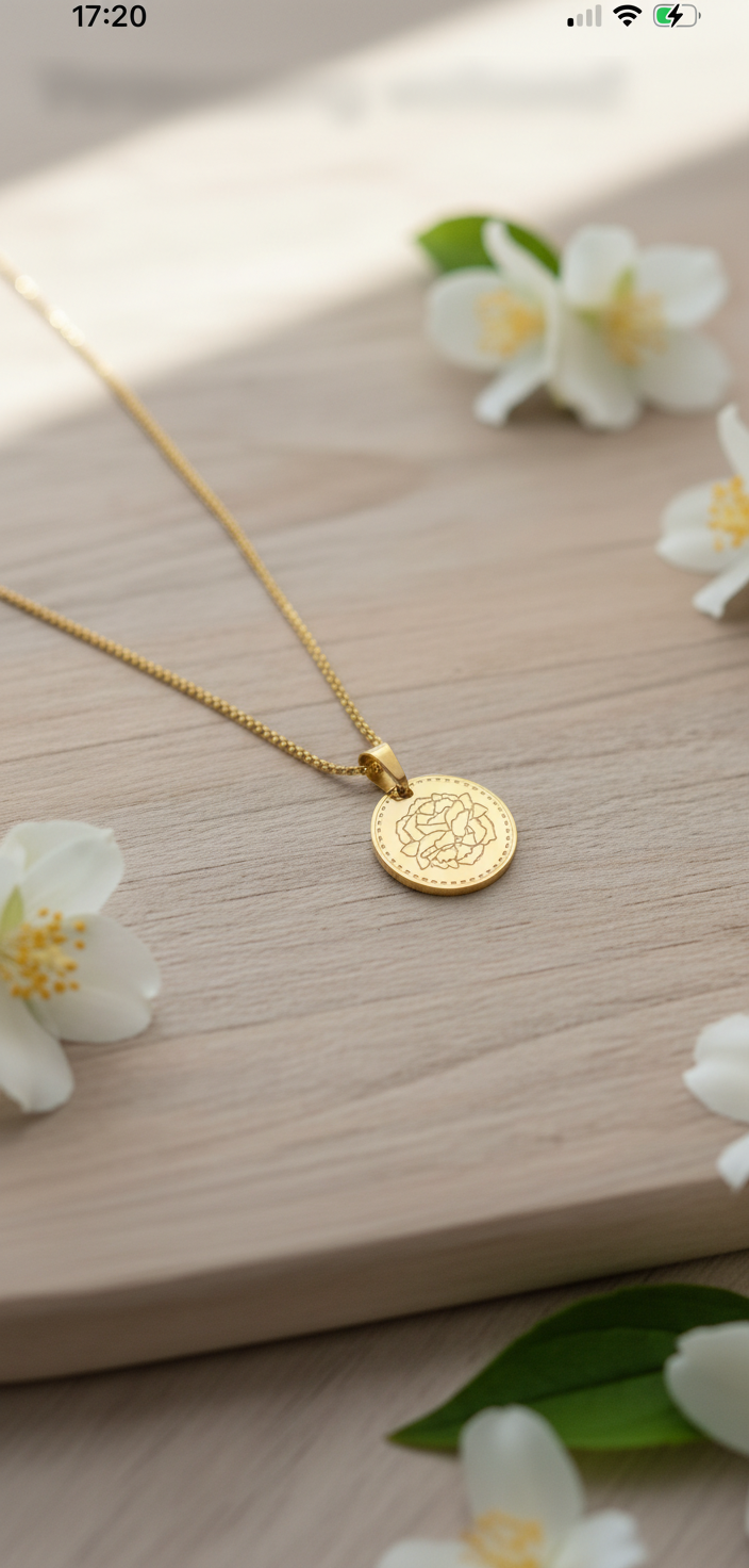 Birthflower ketting January/Anjer