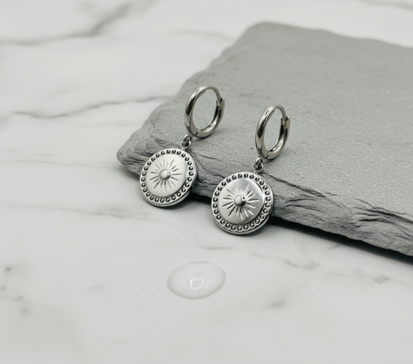 Oorbellen stainless steel zilverkleur 'Daan'