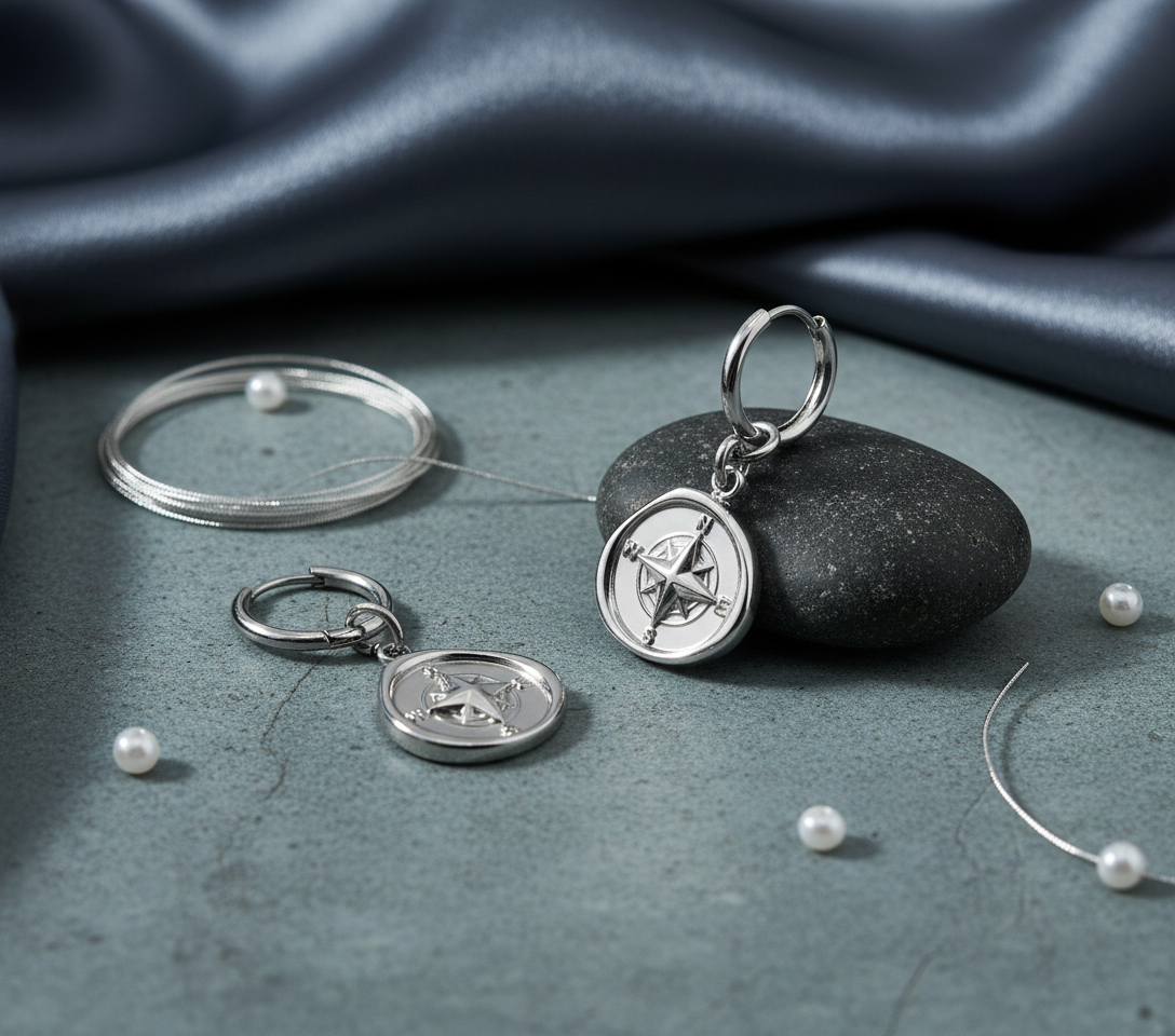 Oorbellen stainless steel zilverkleur 'Mies'