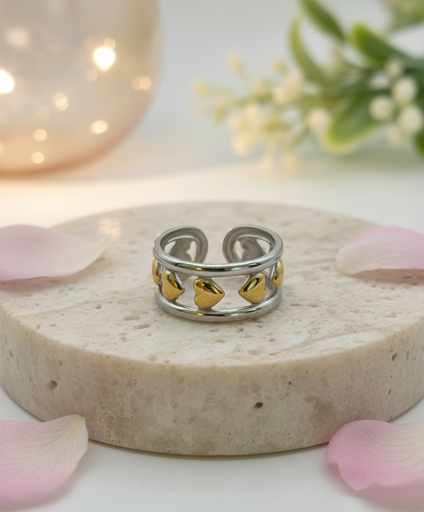 Ring stainless steel bicolor ‘Tanja’