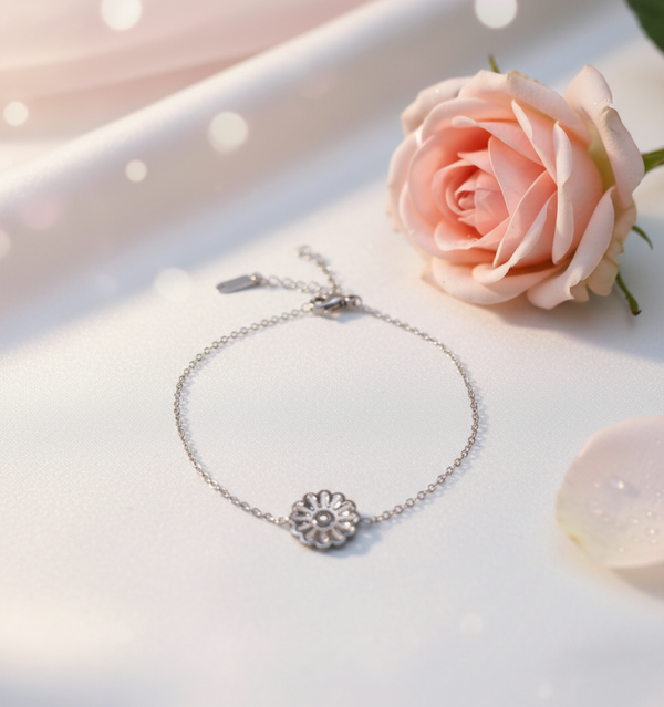 Armband stainless steel zilverkleur 'Lola'