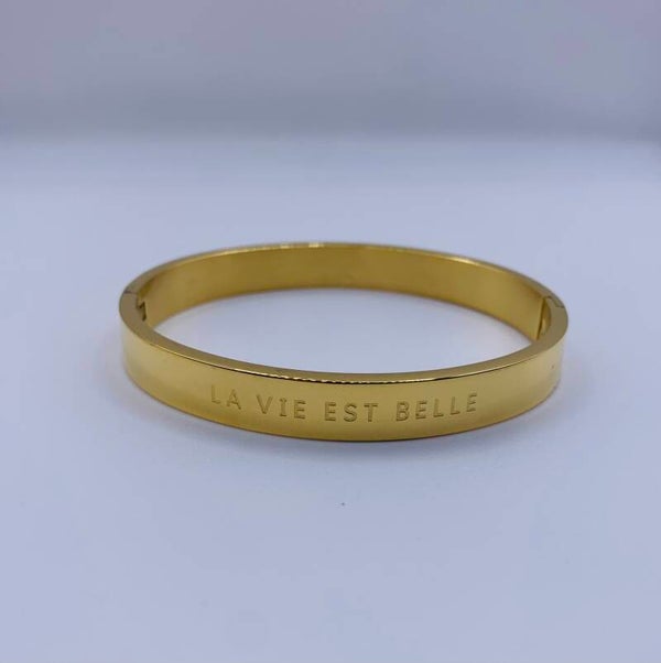 Armband stainless steel 'la vie est belle'