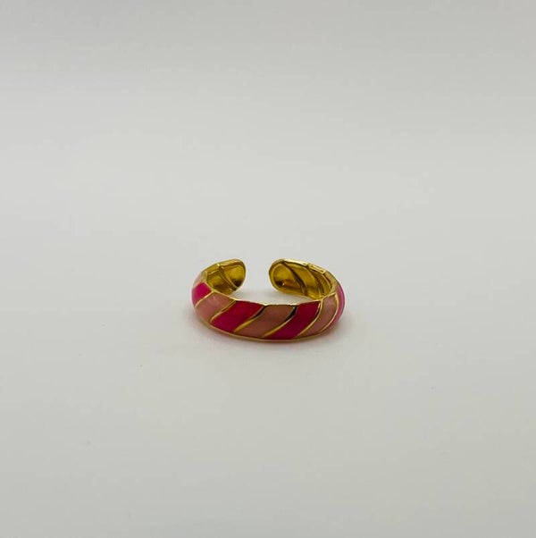 Ring stainless steel ‘Colours’ Pink