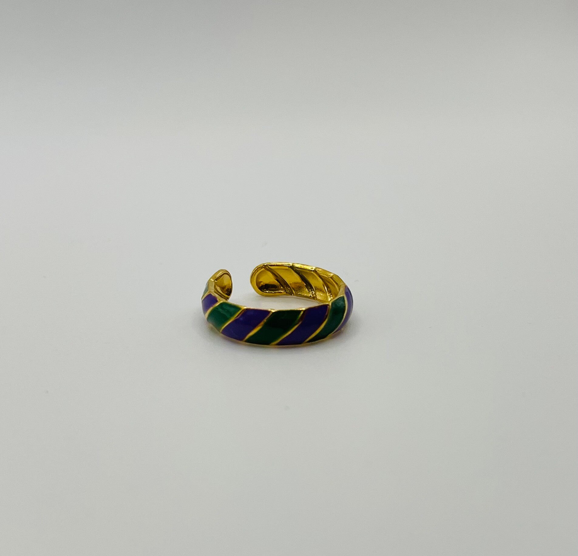 Ring stainless steel ‘Colours’ Blue & Green