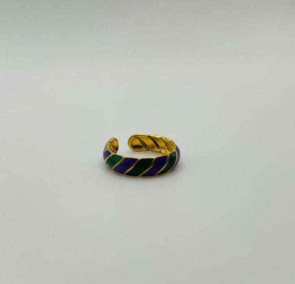 Ring stainless steel ‘Colours’ Blue & Green