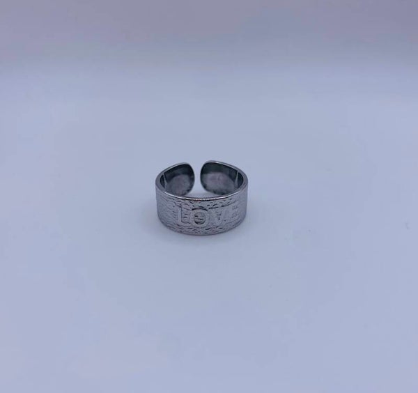 Ring stainless steel zilverkleur 'Puck'