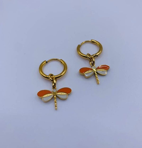 Oorbellen stainless steel 'Libelle'