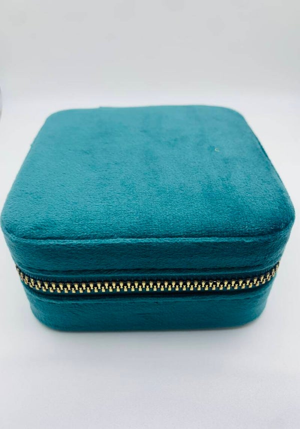 Sieraden reisdoosje velours Petrol