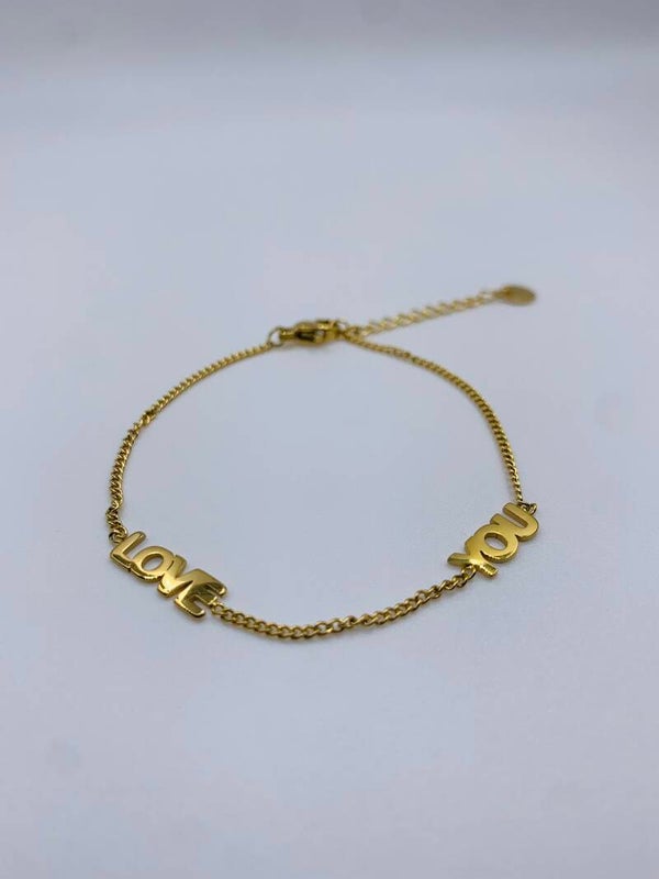 Armband stainless steel 'Love you'