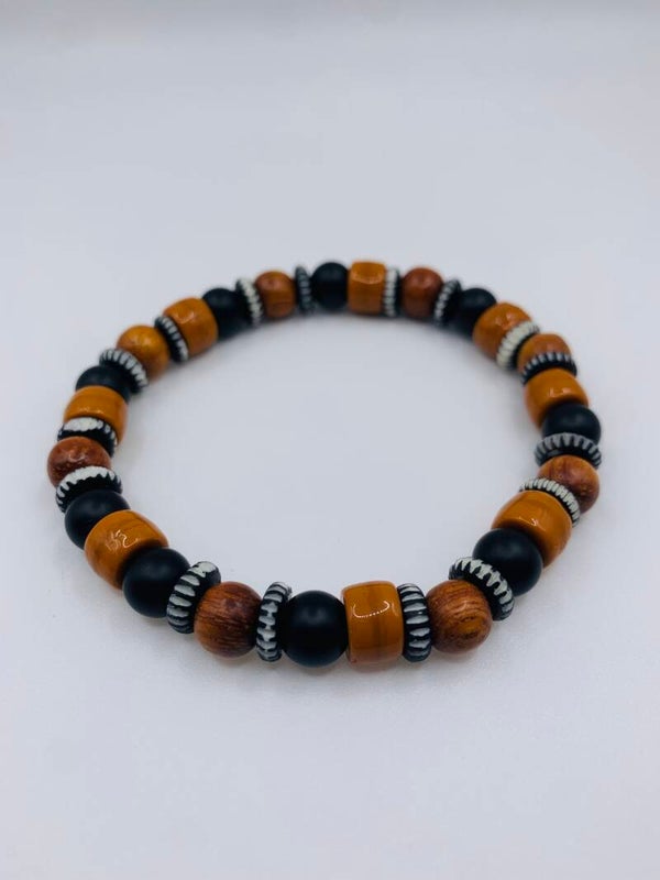 Herenarmband natuursteen 'Evan'