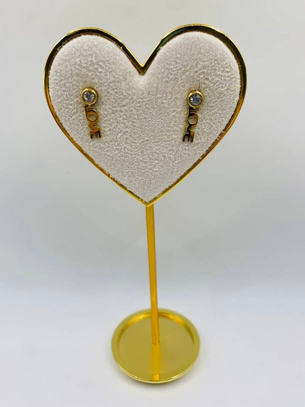 Oorstekers stainless steel 'Love'