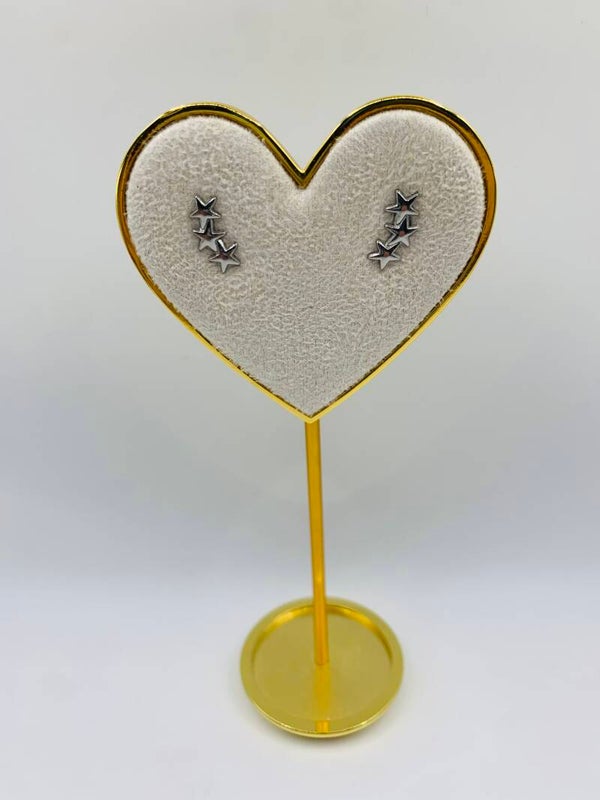 Oorstekers stainless steel zilverkleur 'Stars'