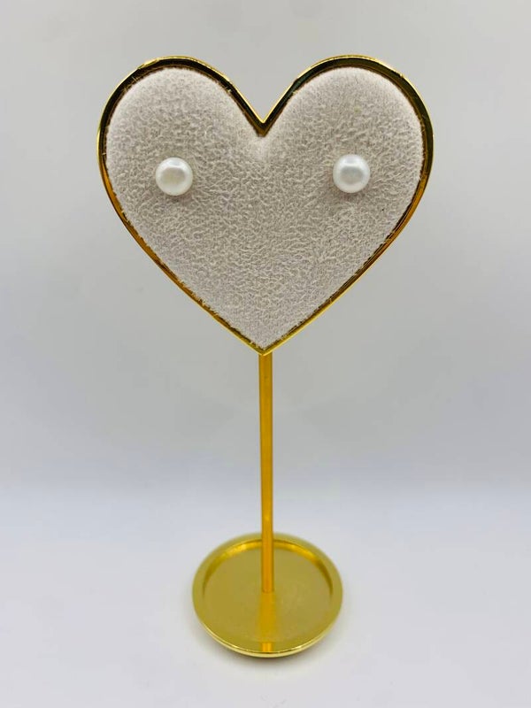 Oorstekers stainless steel zilverkleur 'Pearl'