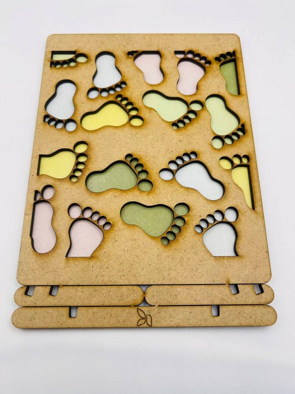 Wenskaart hout Komoni Amsterdam 'Babyfeet'