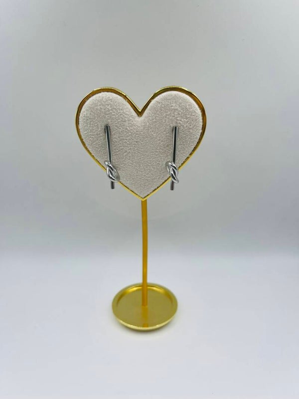 Oorstekers stainless steel zilverkleur 'Nola'