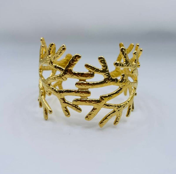 Statement armband stainless steel 'Coral'