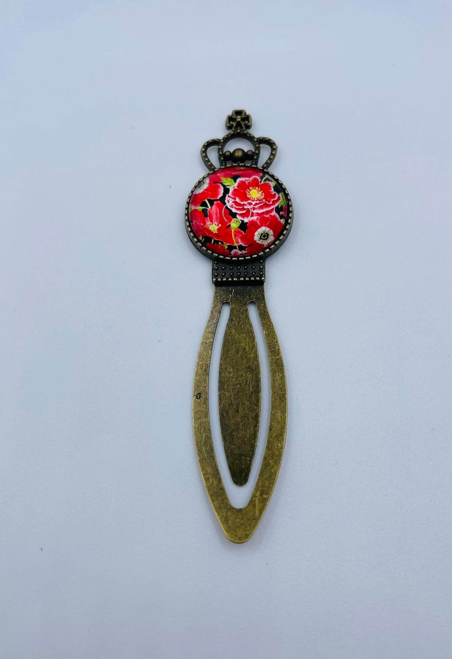 Boekenlegger metaal 'Red Flowers'