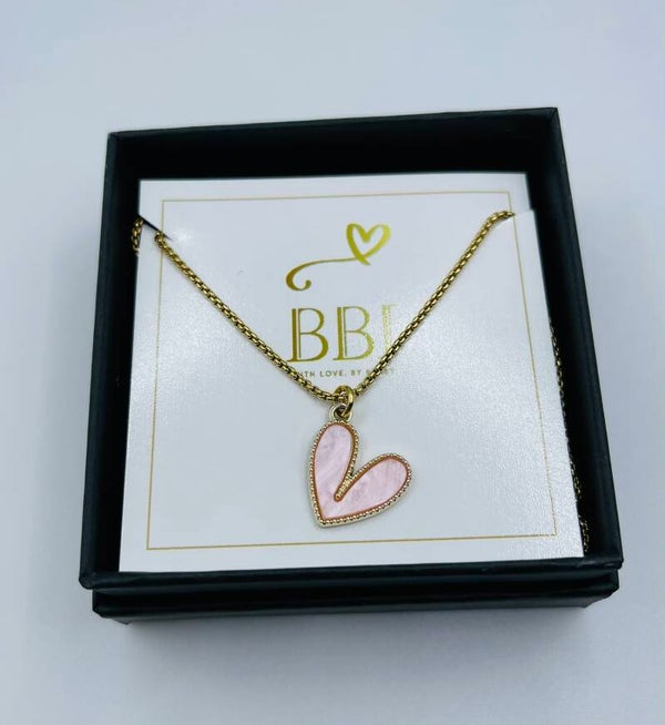 Ketting Sparkle 'Heart pink'