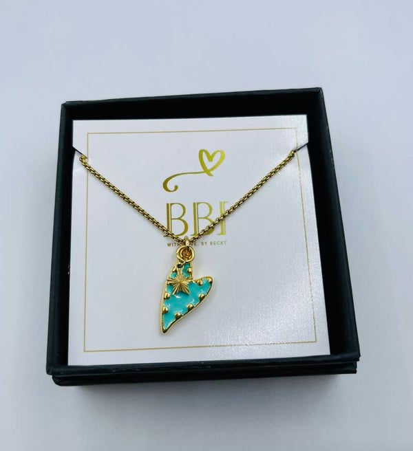Ketting Sparkle 'Heart turquise'