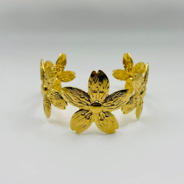 Statement Armband stainless steel 'Flower'