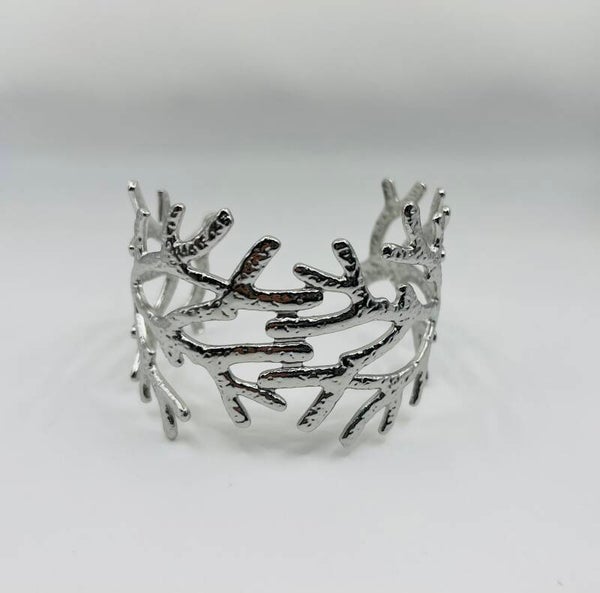 Statement Armband stainless steel silver 'Coral'