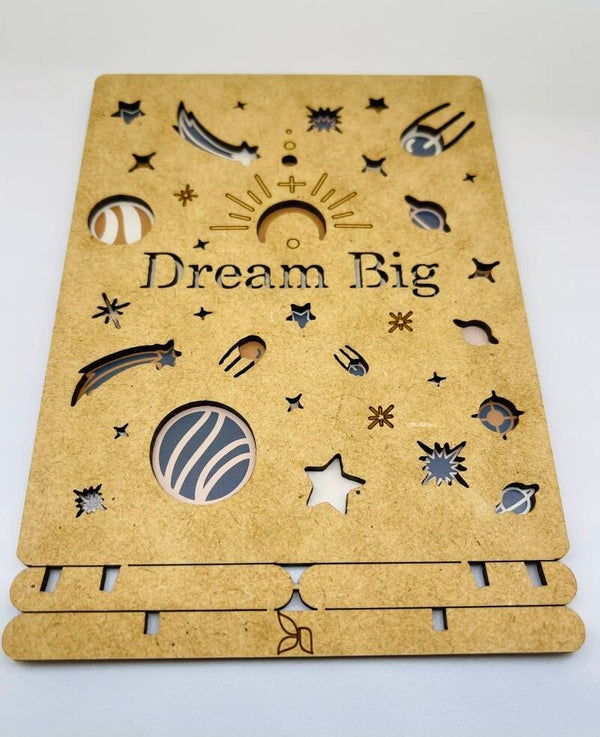Wenskaart hout 'Dream Big'