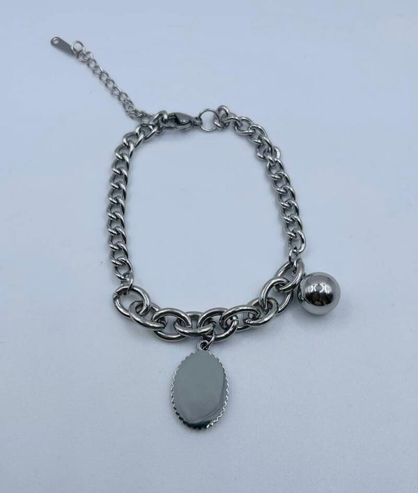 Armband stainless steel zilverkleur 'Raina'