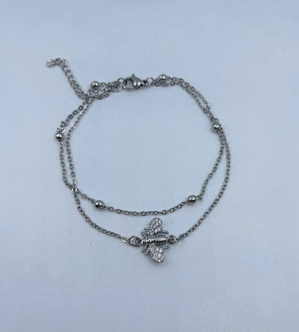 Armband stainless steel zilverkleur 'Beebee'