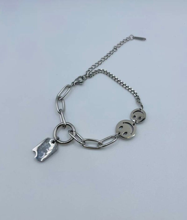 Armband stainless steel zilverkleur 'Lucky'