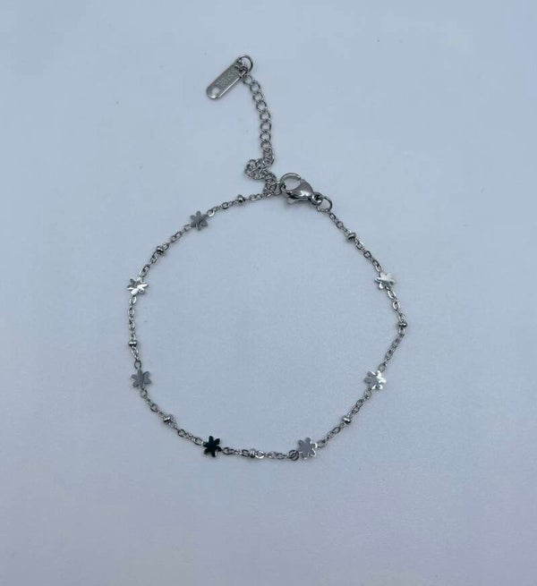 Armband stainless steel zilverkleur 'Daisy'