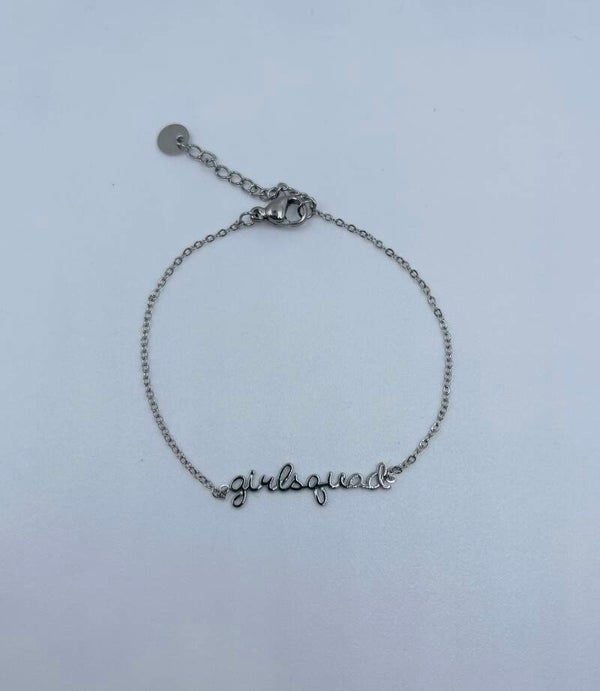 Armband stainless steel zilverkleur 'Girlsquad'