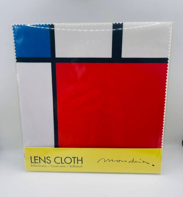 Brillendoekje Mondriaan, Compositie 2 in Rood, blauw en geel.