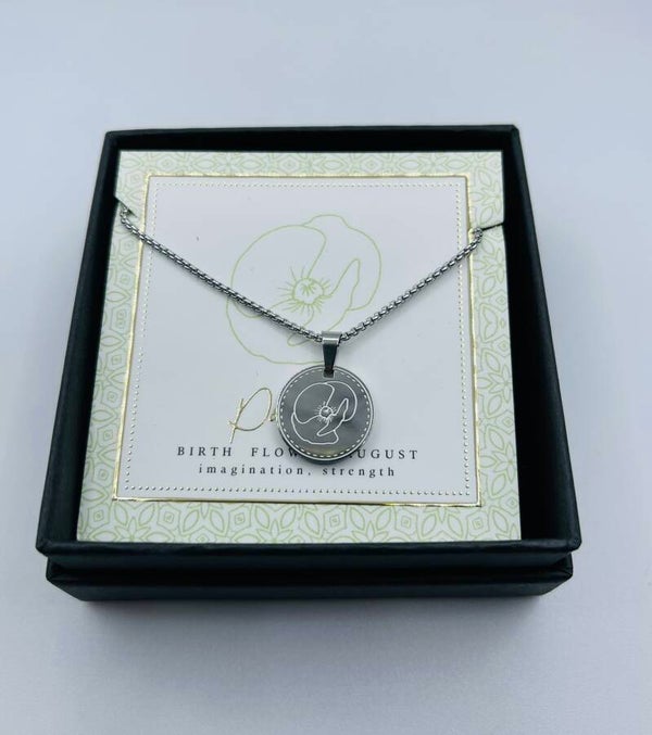 Birthflower ketting August/Klaproos