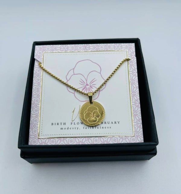 Birthflower ketting February/Viooltje