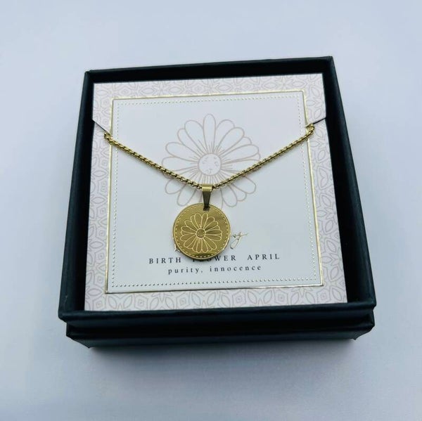 Birthflower ketting April/Madeliefje