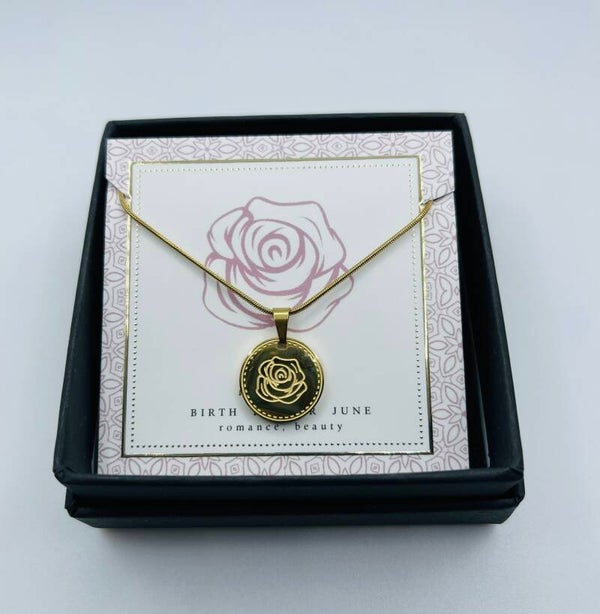 Birthflower ketting June/Roos