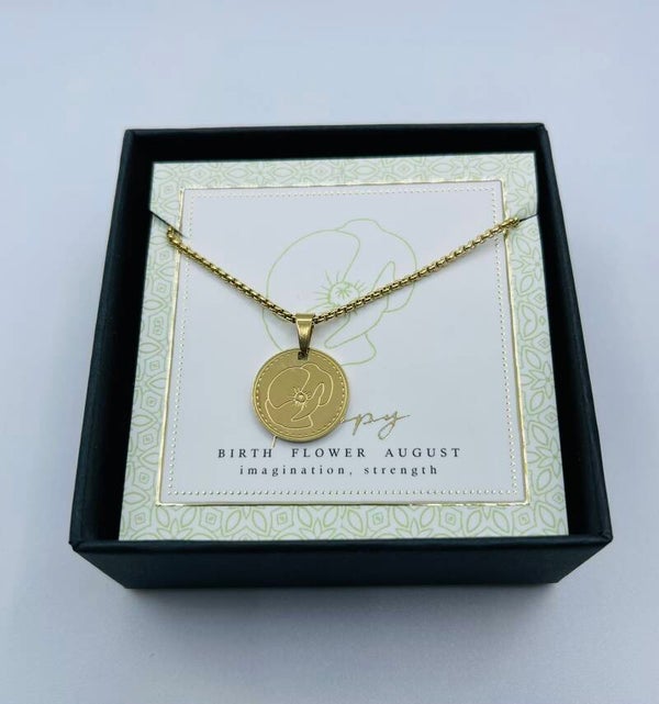 Birthflower ketting August/Klaproos