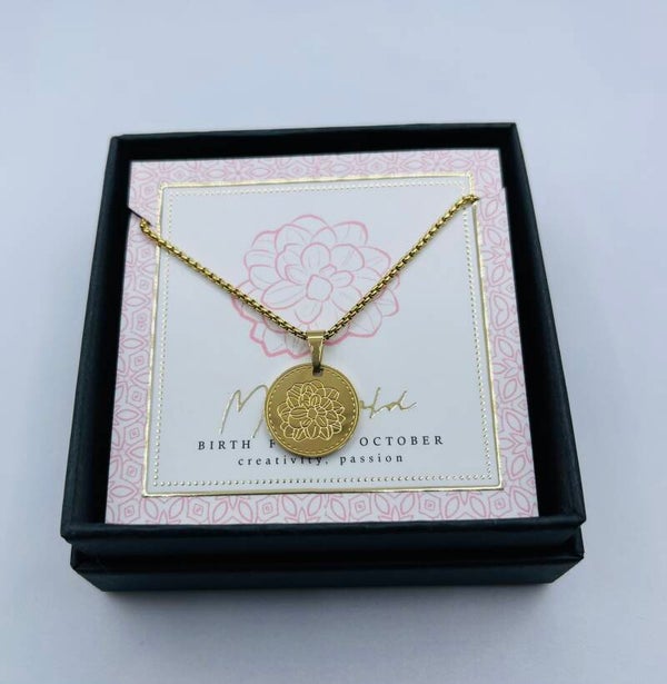 Birthflower ketting October/Goudsbloem