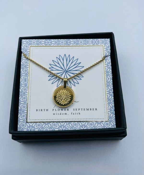 Birthflower ketting September/Aster