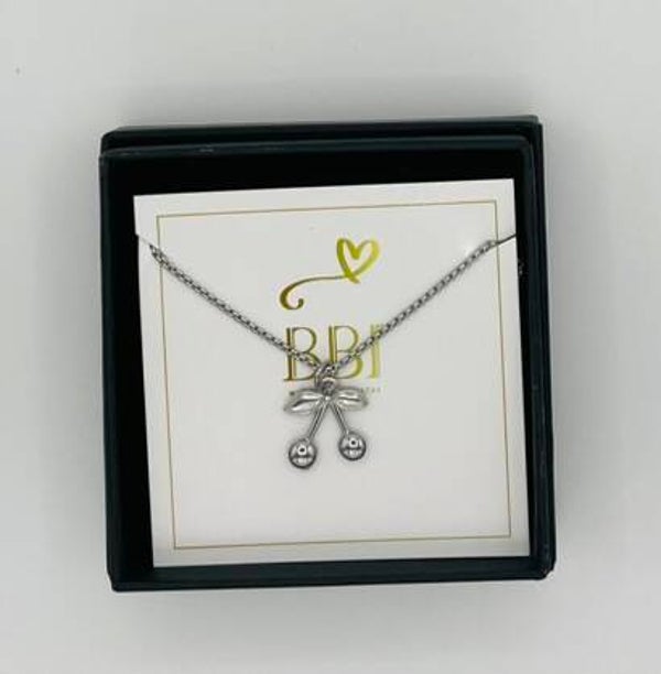 Ketting Sparkle zilverkleur 'Cherry'