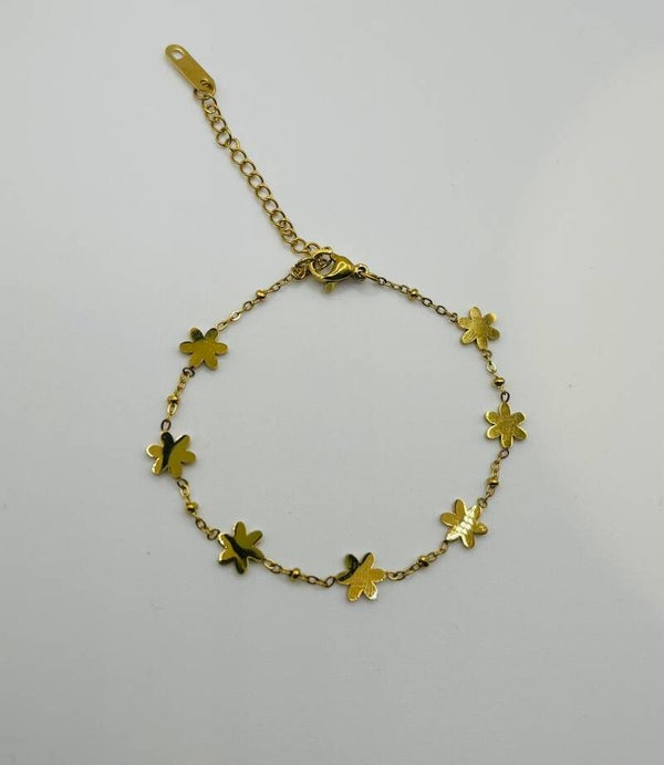 Armband stainless steel 'Flowers'