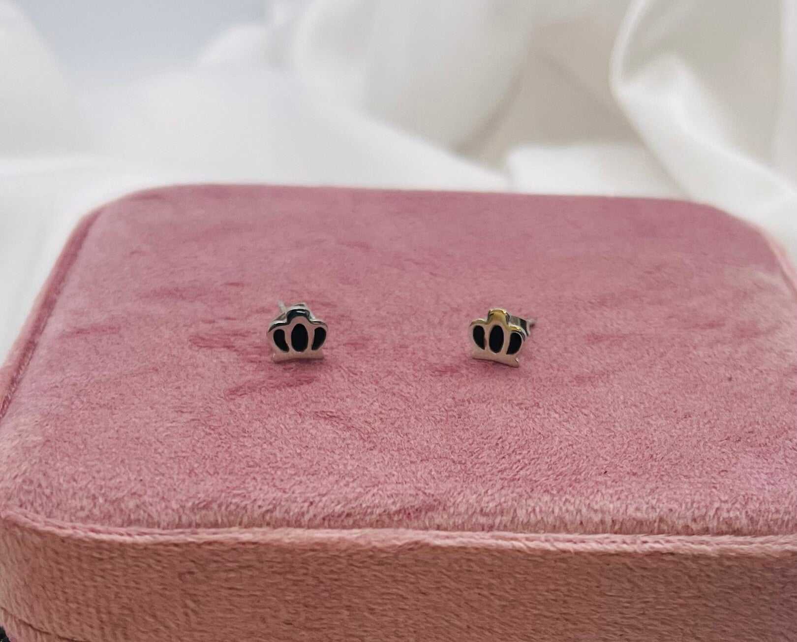 Oorstekers stainless steel zilverkleur 'Crown'