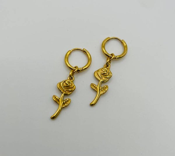 Oorbellen stainlesss steel 'Rose'