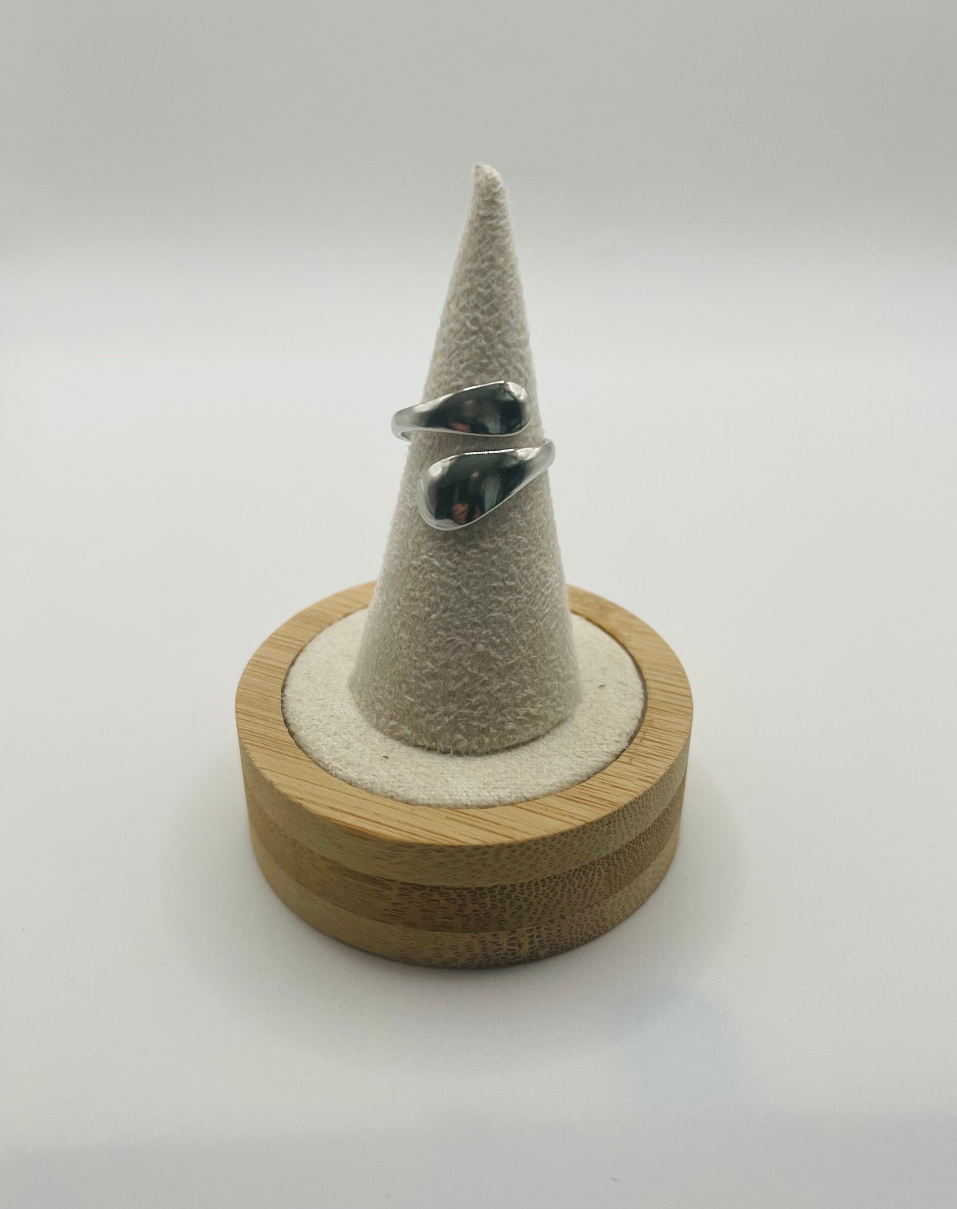 Ring stainless steel zilverkleur ‘Drops’