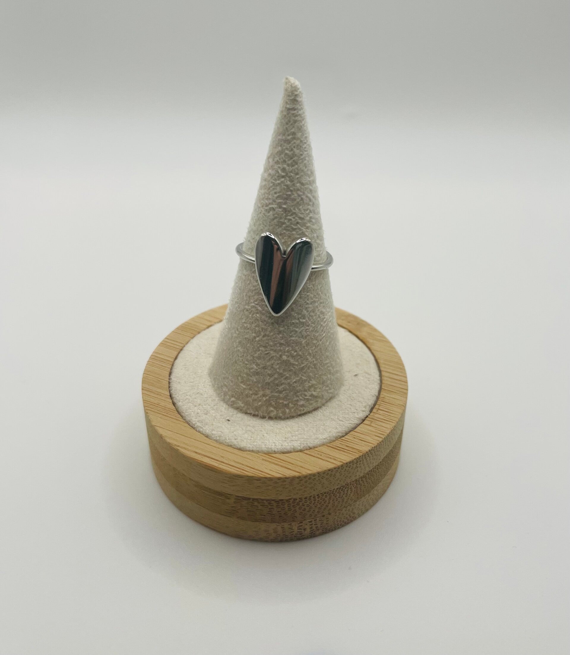 Ring stainless steel zilverkleur ‘Heart Silver’